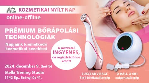 Kozmetikus Nyílt Nap – 2024.12.09. Prémium Bőrápolási Technológiák: LuxCear & Q-Ball 001 (online-offline)