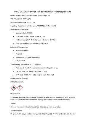 INNO-DEZ eszköz- és felület fertőtlenítő pumpás spray 1000 ml