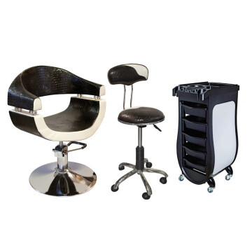 STELLA SALON Fodrász Bútor Szett Fekete-Goldfume 3db /2107-850-3201A/