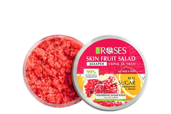 Nature of Agiva Roses Skin Fruit Salad 2:1 Cukros Bőrradír arca és testre Gránátalma és Narancs kivonattal 200ml 990178