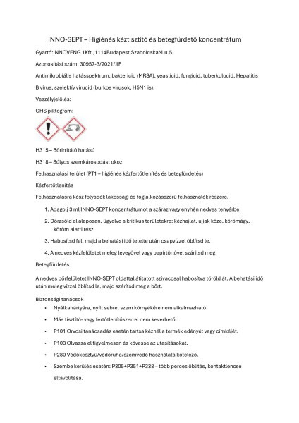 Innosept Kézfertőtlenítő Szappan 1000 ml